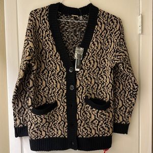 Elie Tahari button up sweater. Size small. Black/Tan.